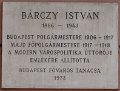 Budapest V. ker Barczy Istvan u. - emlektabla